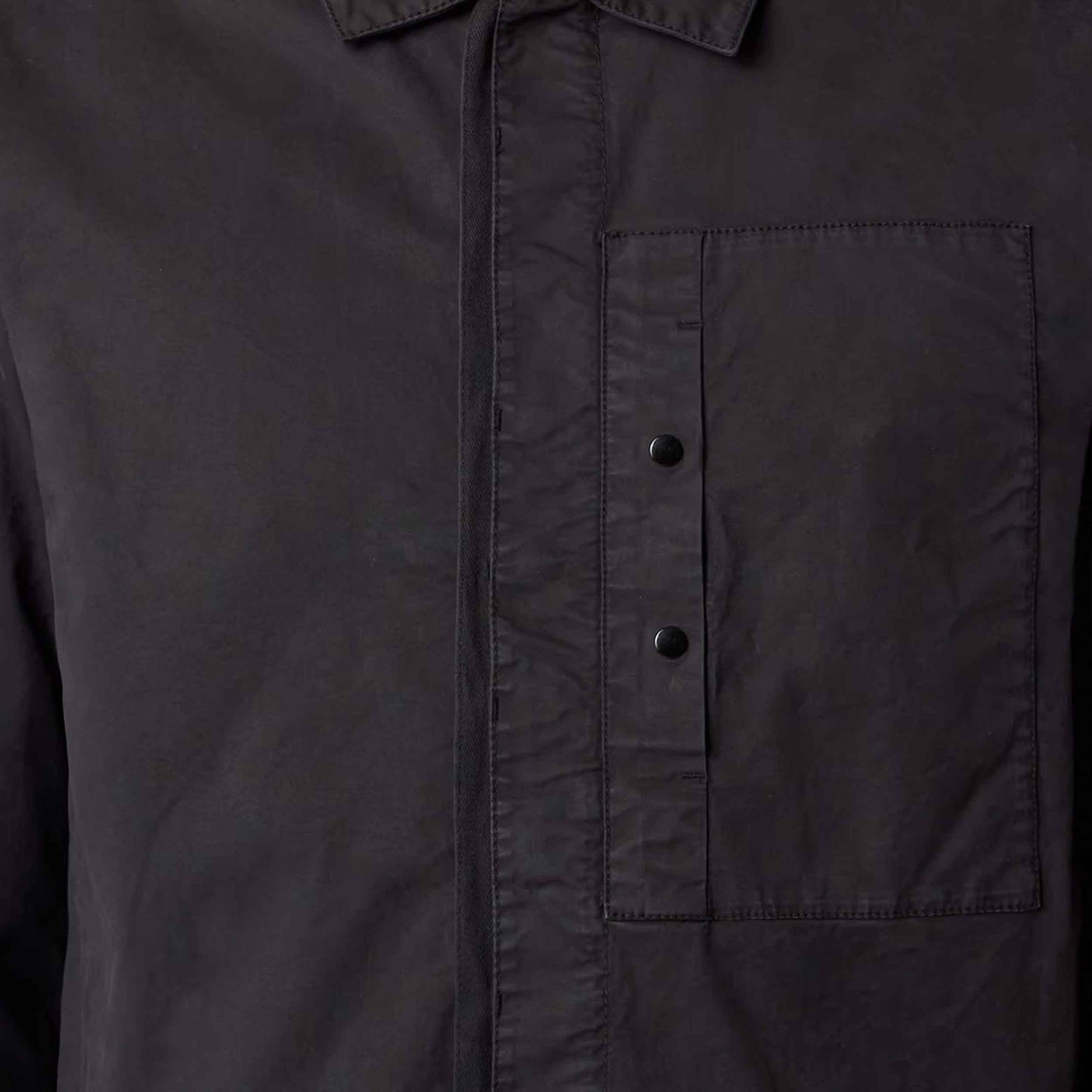 Stone Island Supima Cotton Twill Stretch-TC Overshirt in Black