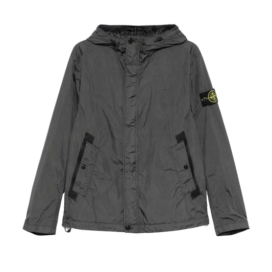 Stone Island Crinkle Reps NY Hooded Jacket in Charcoal Grey