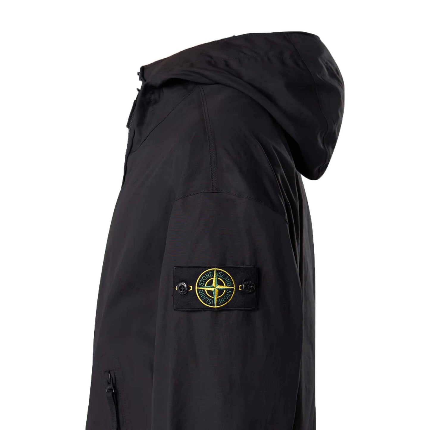 Stone Island Supima Cotton Canvas Hooded Jacket in Black