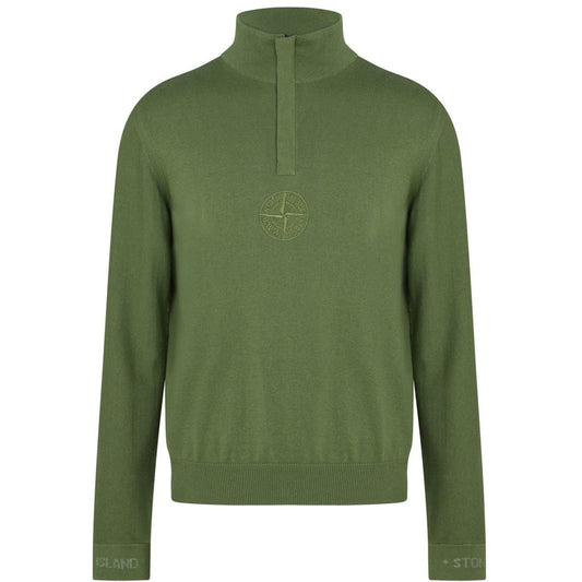 Stone Island Khaki Half Zip Sweatshirt