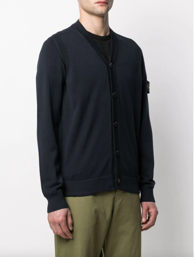 Stone Island logo patch V-neck cardigan