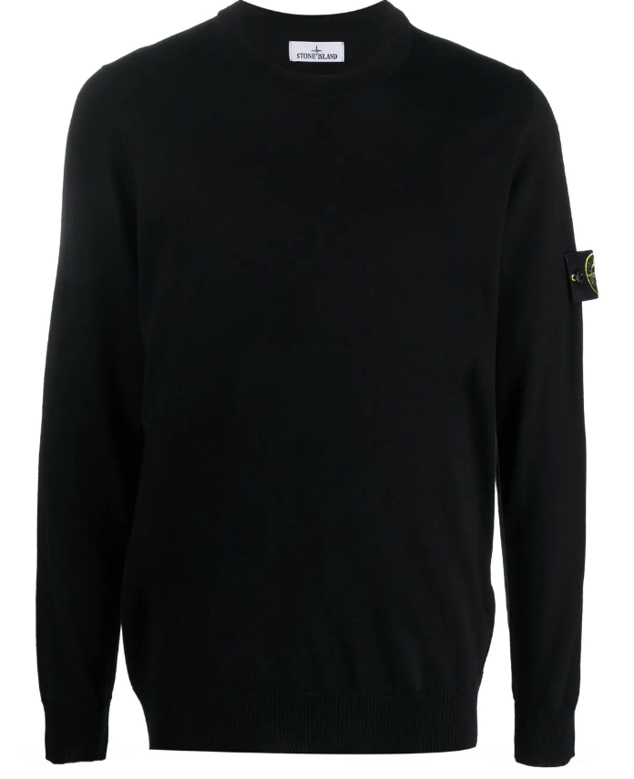 Stone Island logo-patch crew-neck jumper