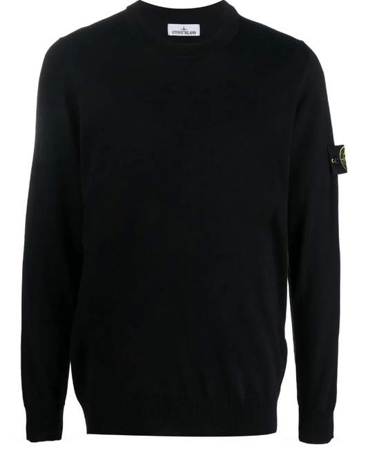 Stone Island logo-patch crew-neck jumper