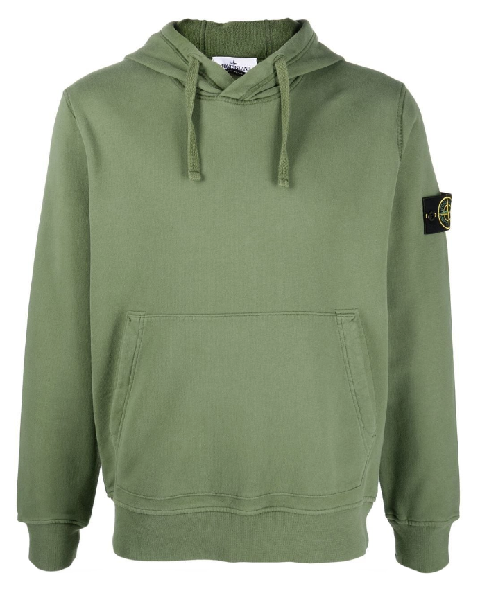 Stone Island Compass-patch cotton hoodie
