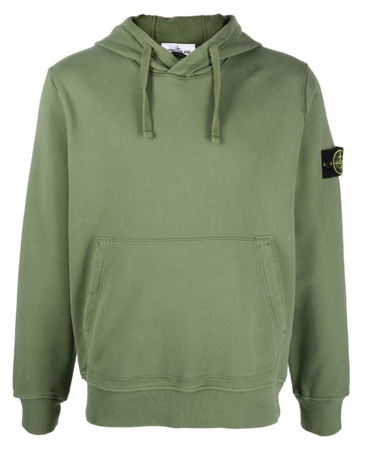 Stone Island Compass-patch cotton hoodie