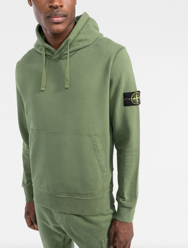 Stone Island Compass-patch cotton hoodie