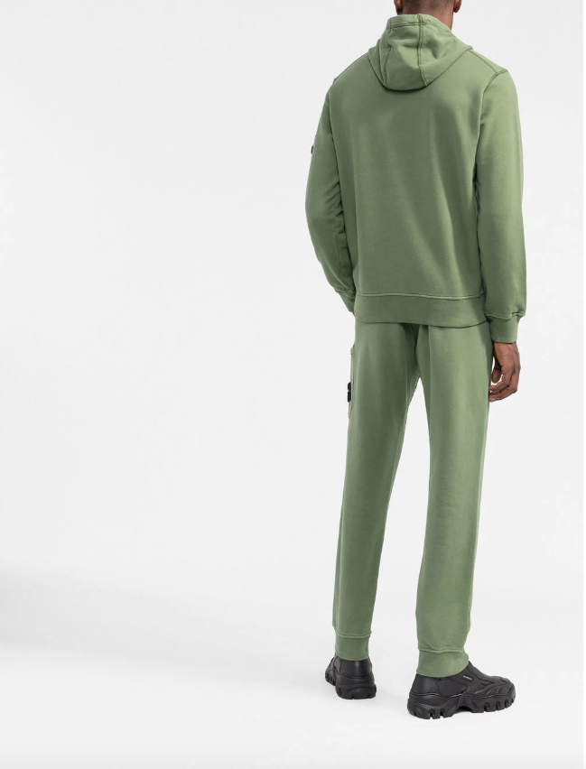 Stone Island Compass-patch cotton hoodie