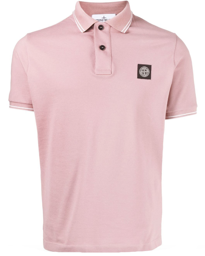 Stone Island logo-patch cotton polo shirt