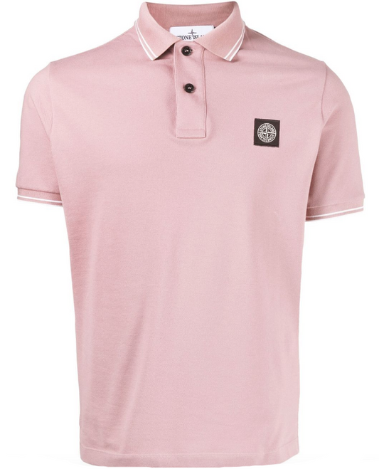 Stone Island logo-patch cotton polo shirt
