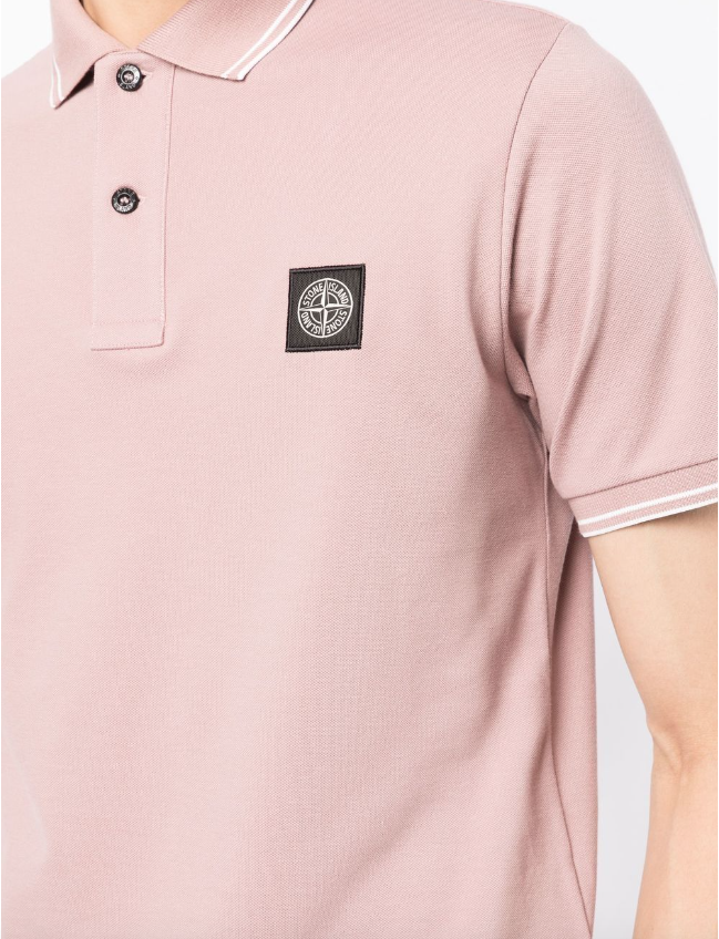 Stone Island logo-patch cotton polo shirt