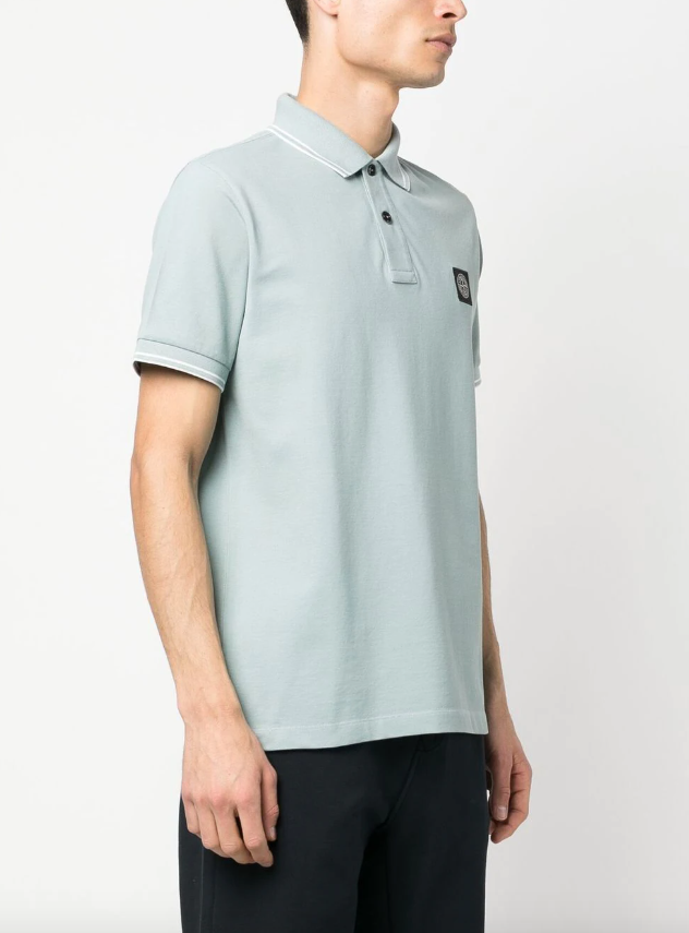 Stone Island Compass logo patch polo shirt