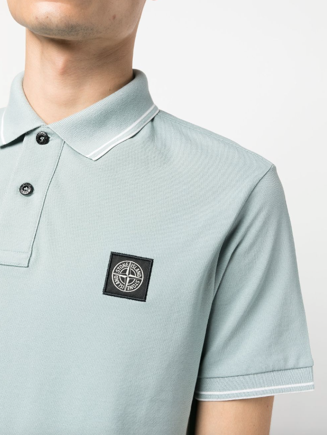 Stone Island Compass logo patch polo shirt