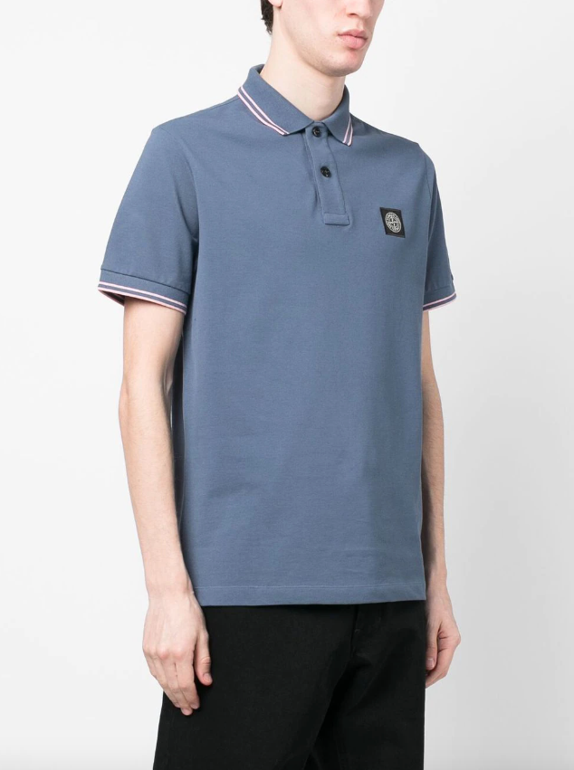Stone Island logo-patch polo shirt