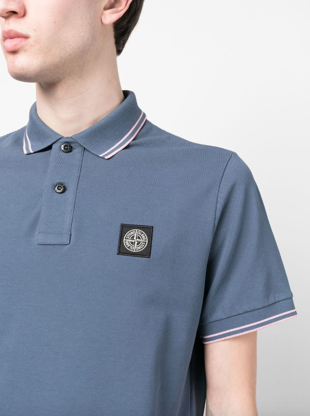 Stone Island logo-patch polo shirt