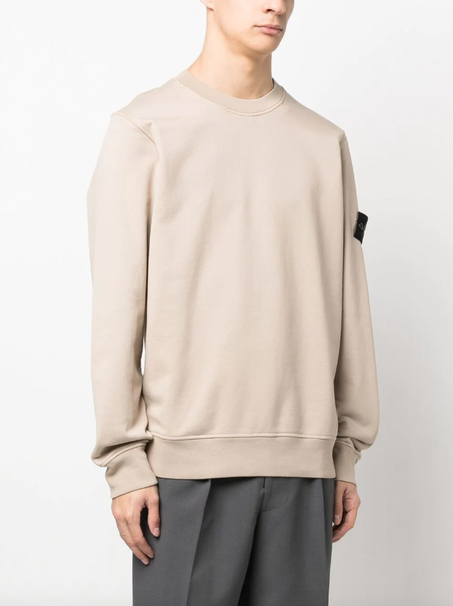 Stone Island Compass logo-patch crew-neck sweatshirt