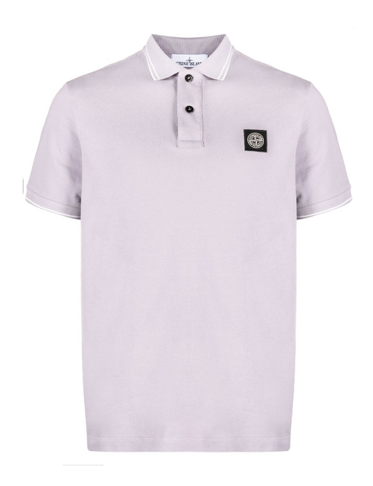 Stone Island logo-patch cotton polo shirt