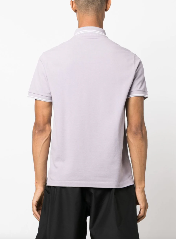 Stone Island logo-patch cotton polo shirt