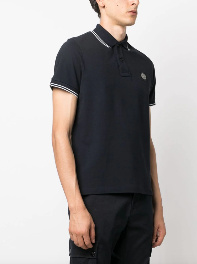 Stone Island Compass logo patch polo shirt