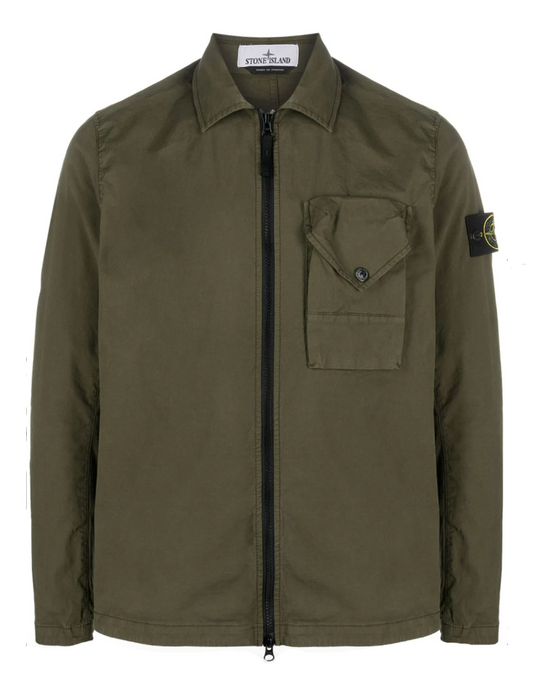 Stone Island Compass-patch zip-up overshirt