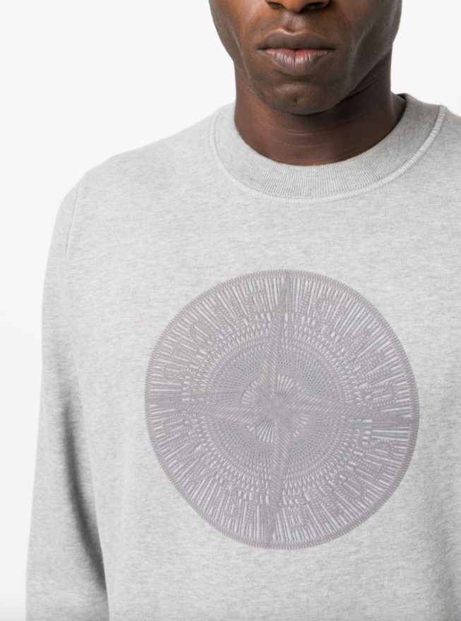 Stone Island logo-embroidered cotton sweatshirt