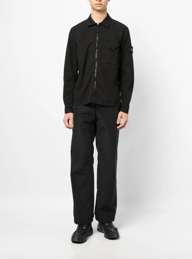 Stone Island Compass-patch zip-up overshirt