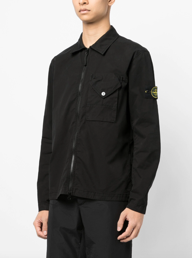 Stone Island Compass-patch zip-up overshirt