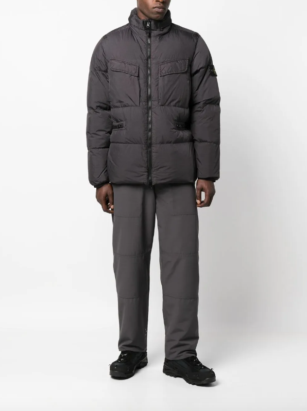 Stone Island compass-patch down puffer jacket