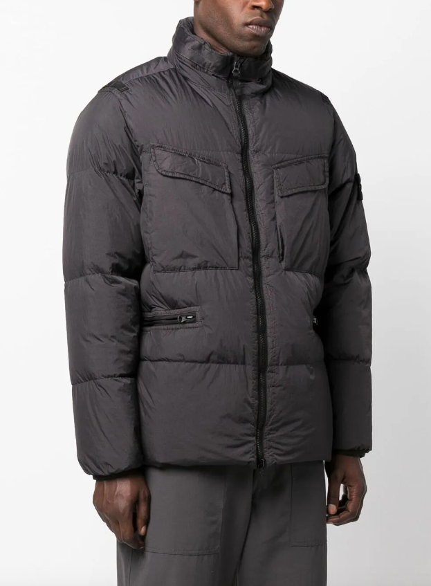 Stone Island compass-patch down puffer jacket