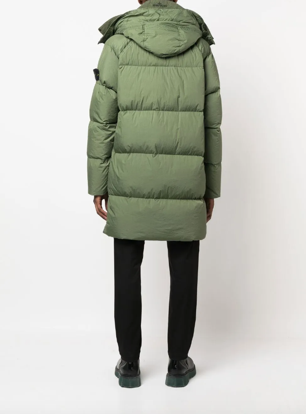 Stone Island compass-motif down jacket