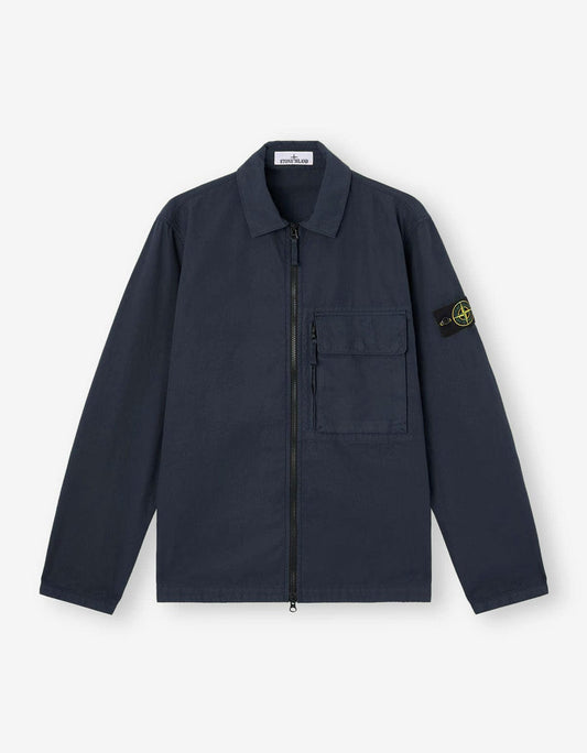Stone Island Blue Canvas Weave Overshirt
