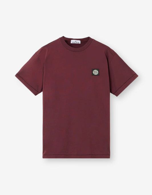 Stone Island Burgundy Red Compass Logo T-Shirt