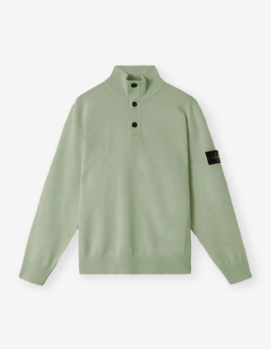 Stone Island Green Half-Button Sweater