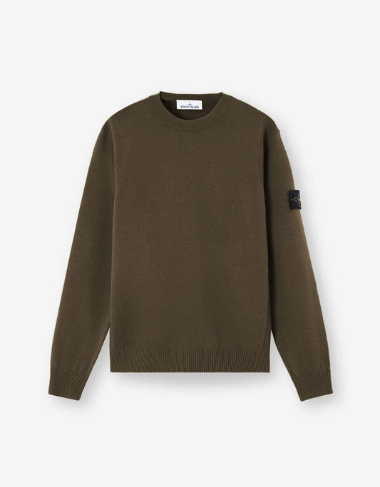 Stone Island Green Wool Sweater