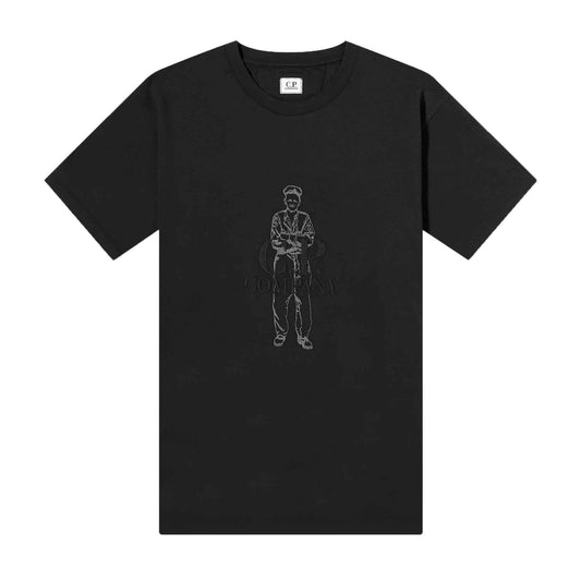 C.P. Company 1020 Jersey Logo T-Shirt in Black