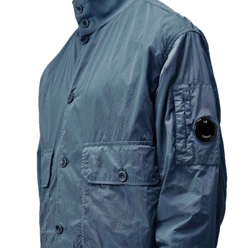 C.P. Company Chrome-R Full Button Jacket in India Ink- Blue