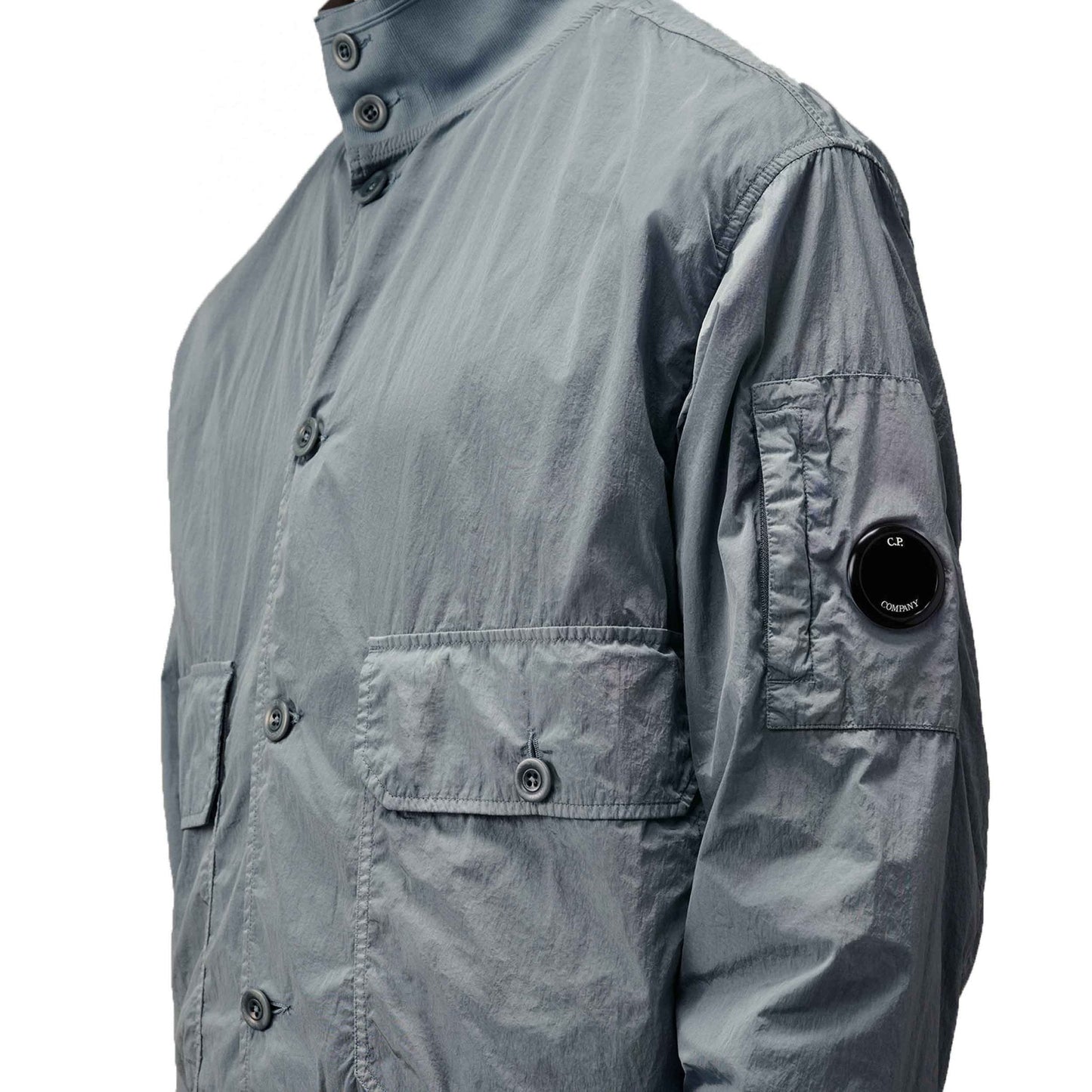 C.P. Company Chrome-R Full Button Jacket in Stormy Weather- Blue