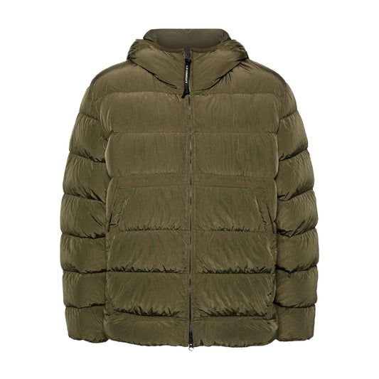 C.P. Company Chrome-R Goggle Down Jacket in Ivy Green