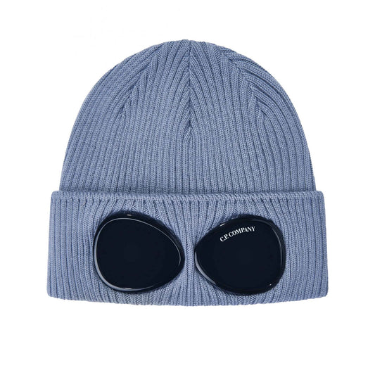 C.P. Company Cotton Goggle Beanie in Coast- Light Blue