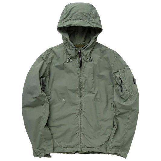 C.P. Company Flatt Nylon Reversible Hooded Jacket in Agave Green