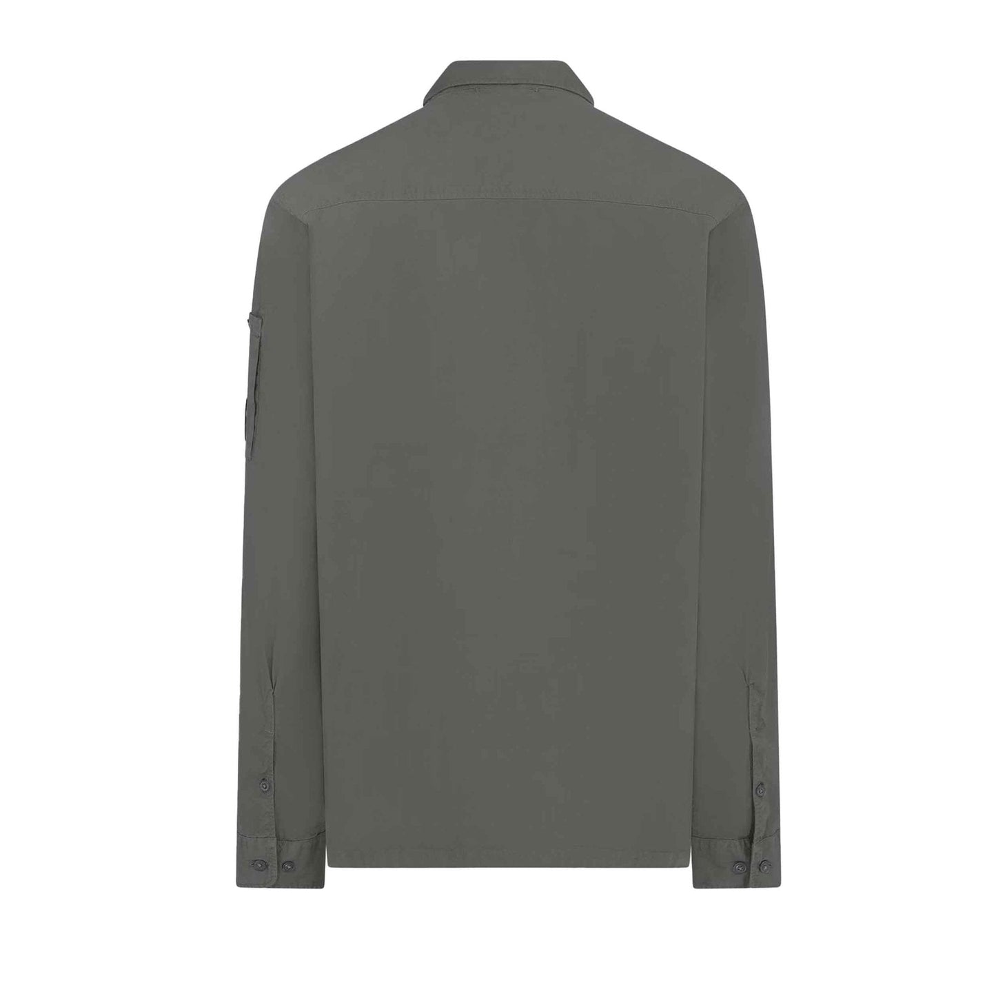 C.P. Company Gabardine Zipped Overshirt in Smoked Pearl- Grey