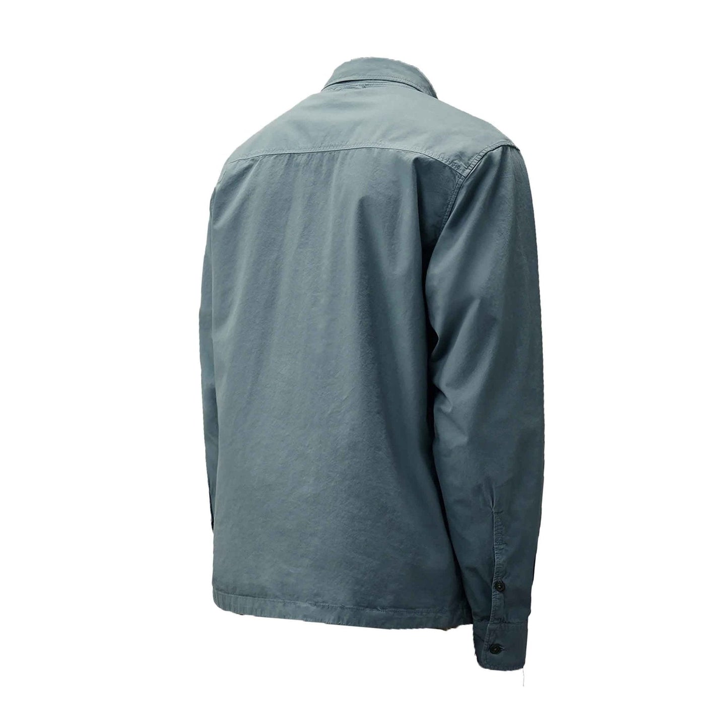C.P. Company Gabardine Zipped Overshirt in Stormy Weather- Blue