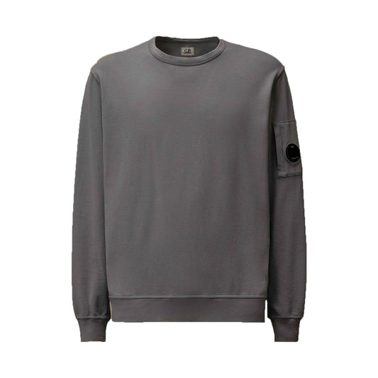 C.P. Company Light Fleece Lens Crewneck Sweatshirt in Smoked Pearl- Grey