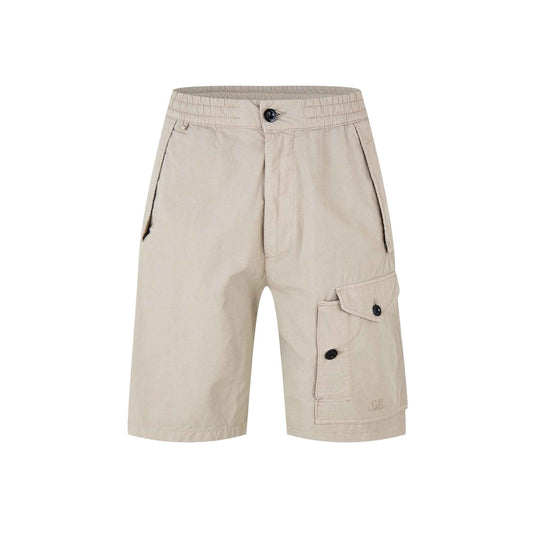 C.P. Company Microreps No Peach Cargo Shorts in Vintage Khaki- Beige