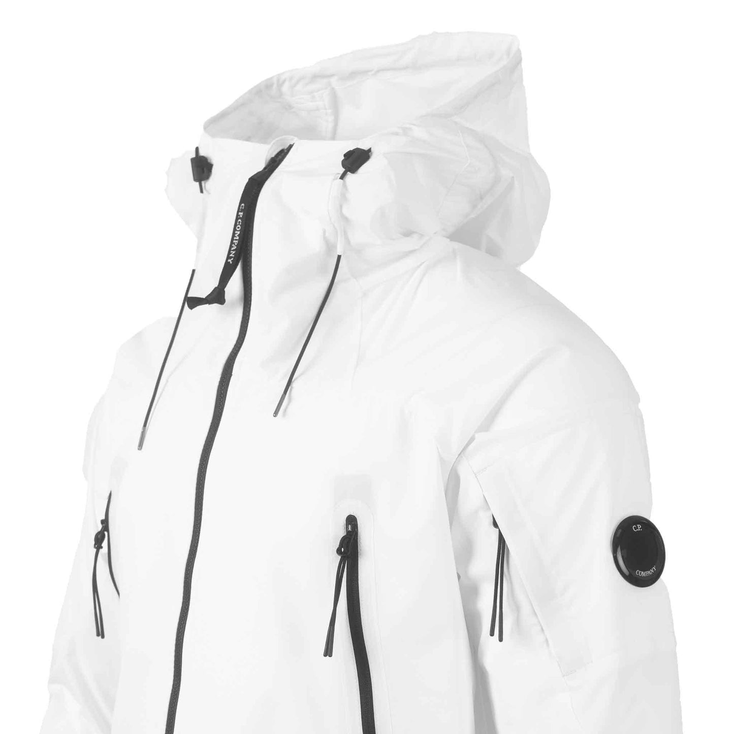 C.P. Company Pro-Tek Lens Hooded Jacket in Guaze White