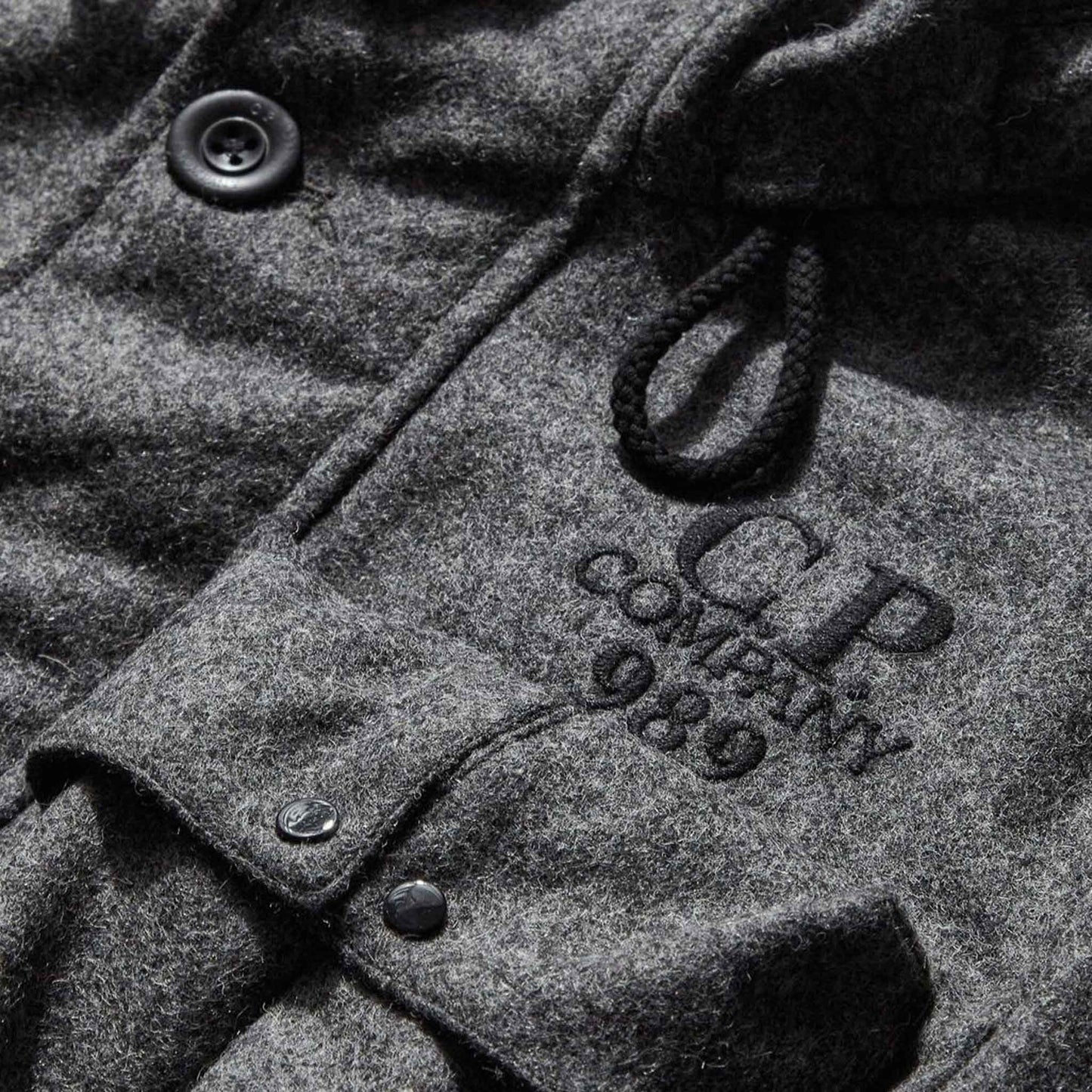 C.P. Company Shetland Twill Mile Jacket in Anthracite Melange- Grey