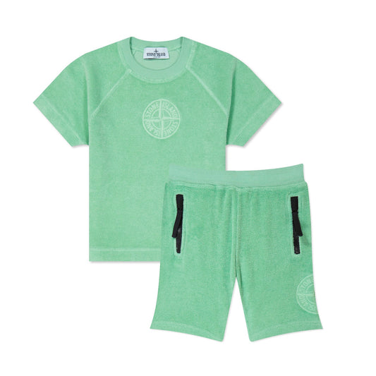 Stone Island Junior Embroidered Towelling Set