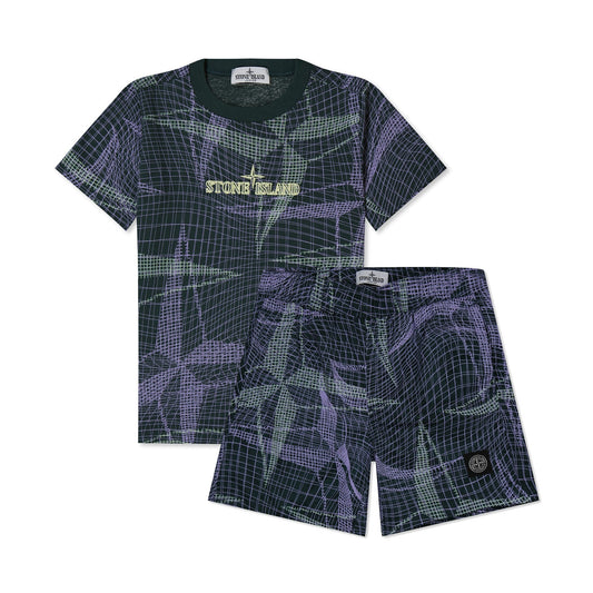 Stone Island Junior Compass Print Set