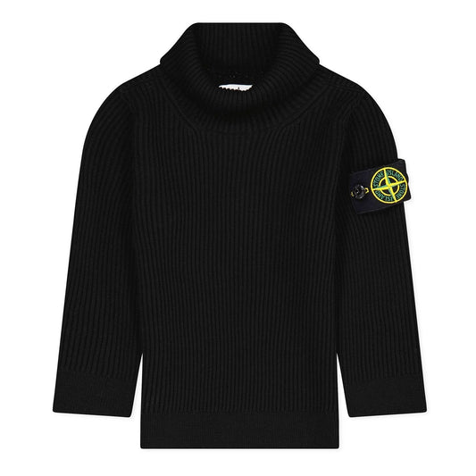 Stone Island Junior Ribbed Black Knit