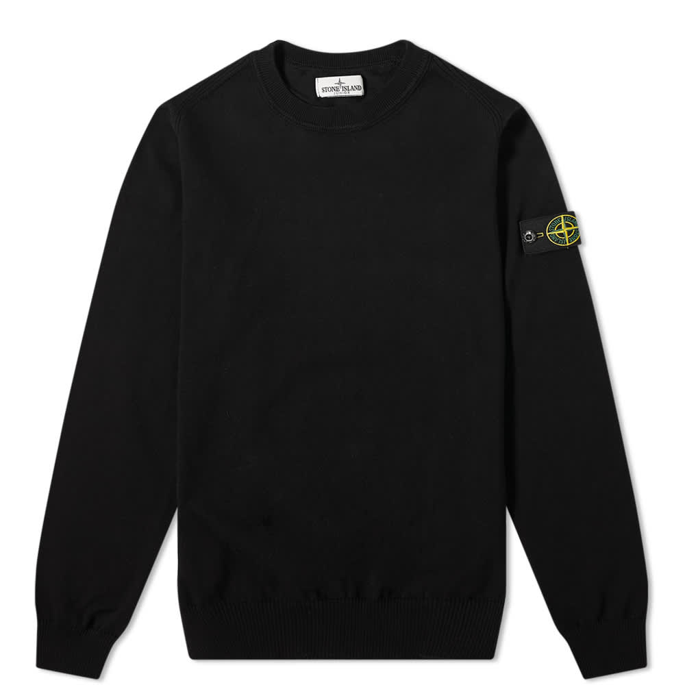 Stone Island Junior Black Classic Crew Knit