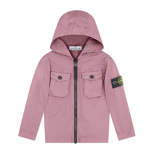 Stone Island Junior Pink Dyed Hooded Overshirt